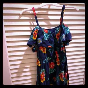 Girl kids blue flower dress/ Size 5T